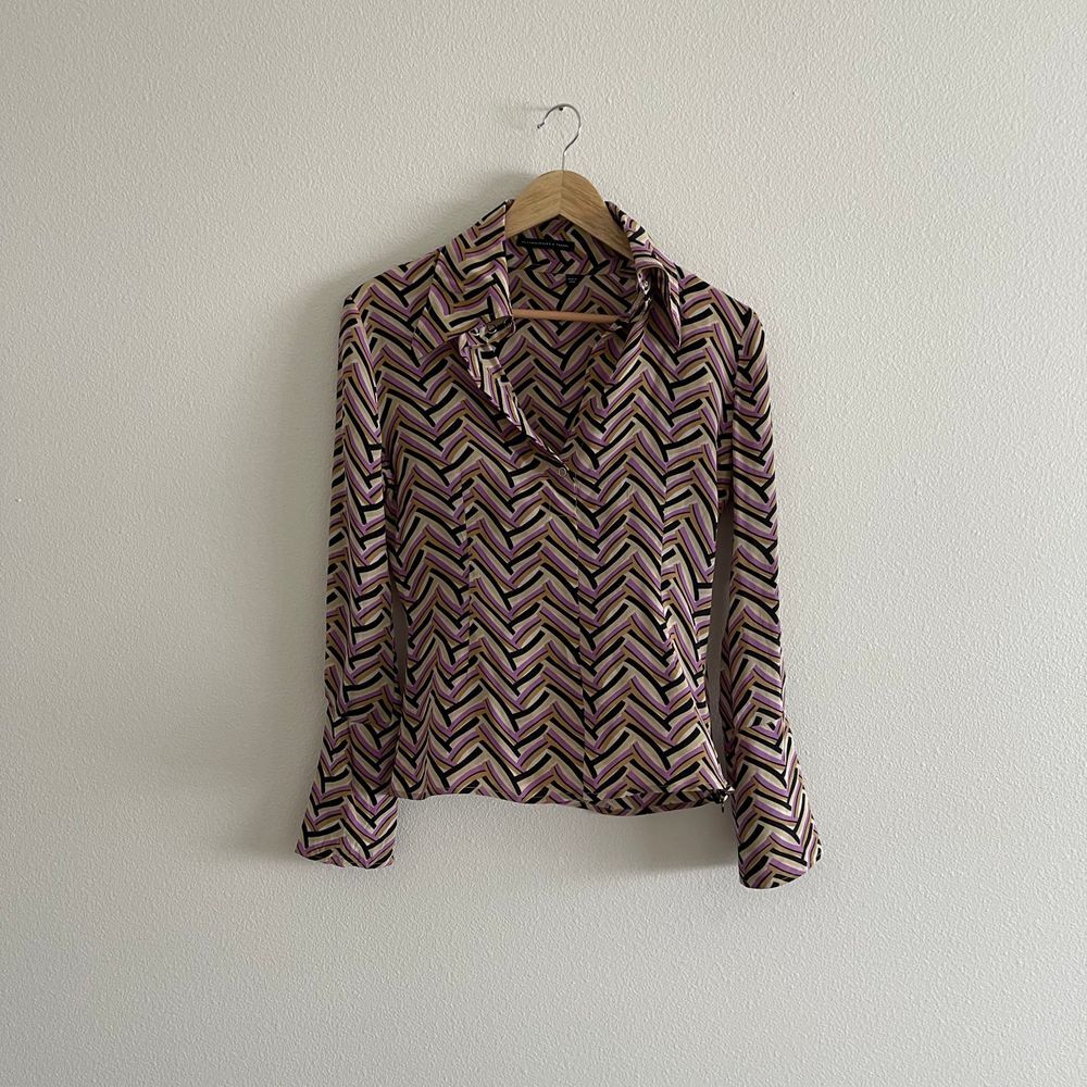 Bloomingdale's x Tahari‎ Groovy Print Women's Size 4 Silk Blouse